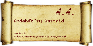 Andaházy Asztrid névjegykártya